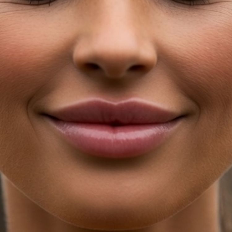 Labios después de aumento de labios en Guatemala
